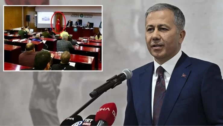 Bakan Yerlikaya’dan Diyarbakır’da belediye meclis salonundaki Türk bayrağının kaldırılmasına ilişkin açıklama